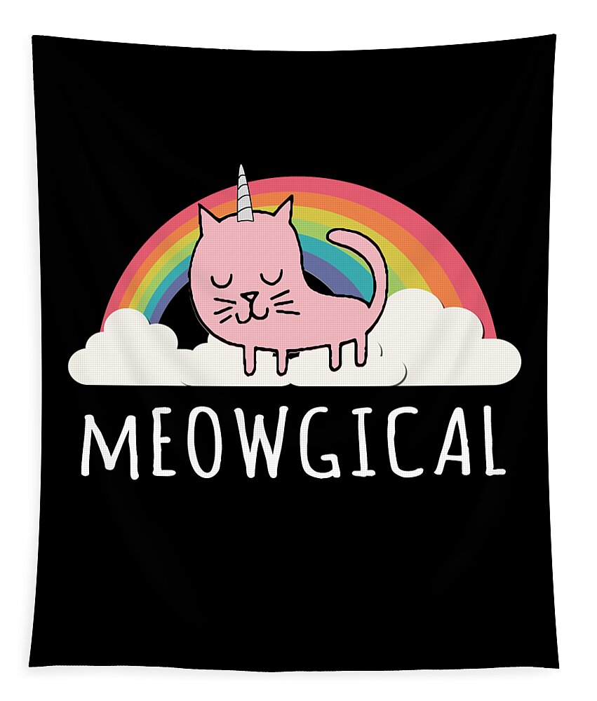 Funny Tapestry featuring the digital art Cats Are Meowgical by Flippin Sweet Gear