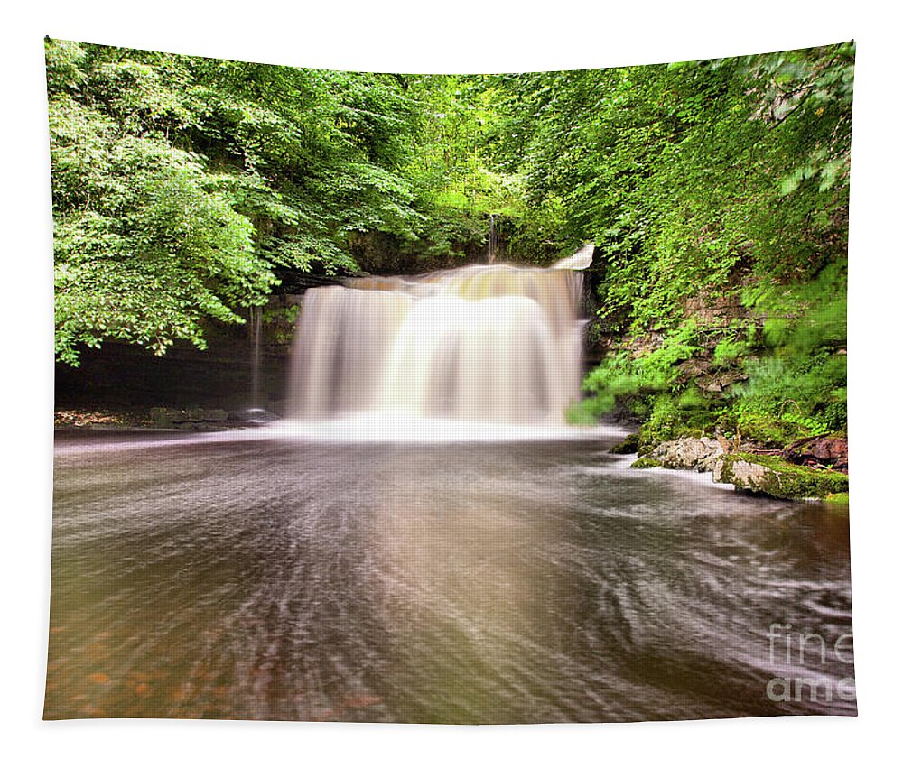 England Tapestry featuring the photograph Cauldron Falls, West Burton by Tom Holmes Photography
