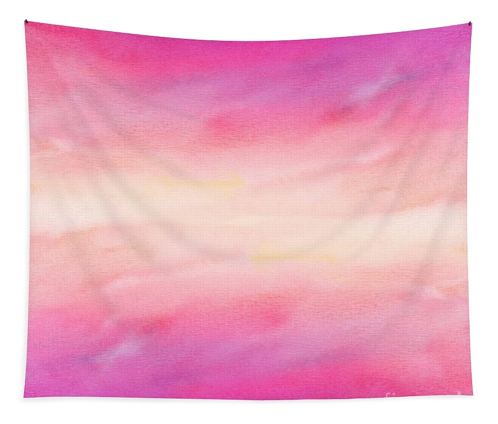 Watercolor Tapestry featuring the digital art Cavani - Artistic Colorful Abstract Pink Watercolor Painting Digital Art by Sambel Pedes
