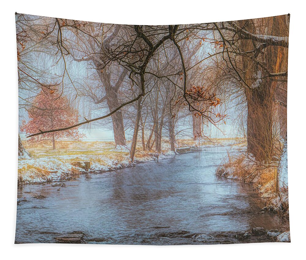 Cedar Creek Tapestry featuring the digital art Cedar Creek by Jason Fink