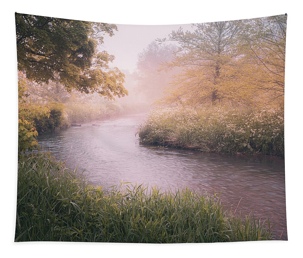 Creek Tapestry featuring the photograph Cedar Creek Park - Misty River by Jason Fink