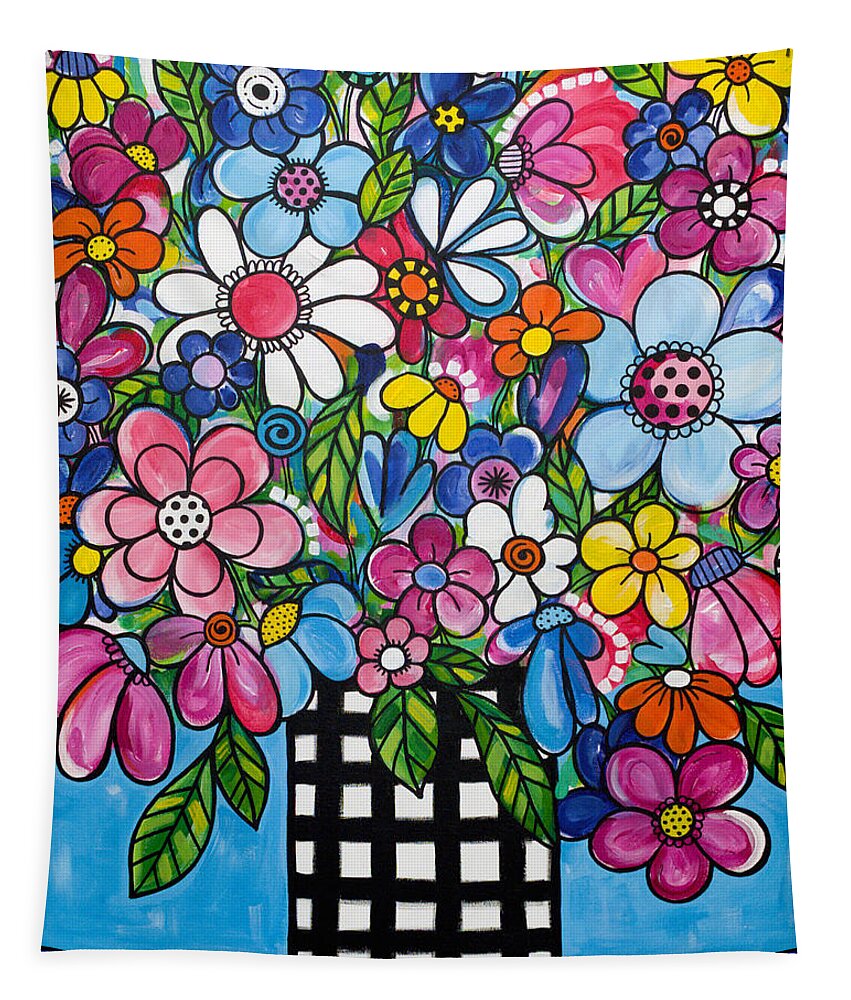 Bouquet Tapestry featuring the painting Celebration in a Vase by Beth Ann Scott