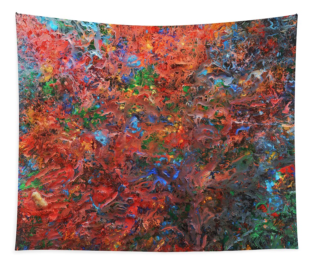Celebration Tapestry featuring the mixed media Celebration - Icy Abstract 18 by Sami Tiainen