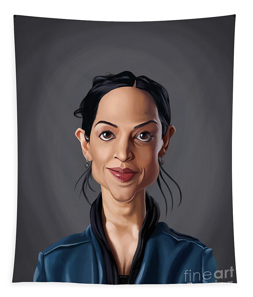 Illustration Tapestry featuring the digital art Celebrity Sunday - Archie Panjabi by Rob Snow