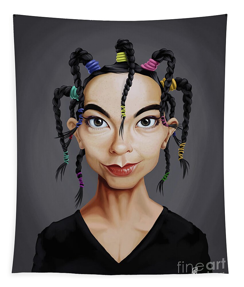 Illustration Tapestry featuring the digital art Celebrity Sunday - Bjork by Rob Snow