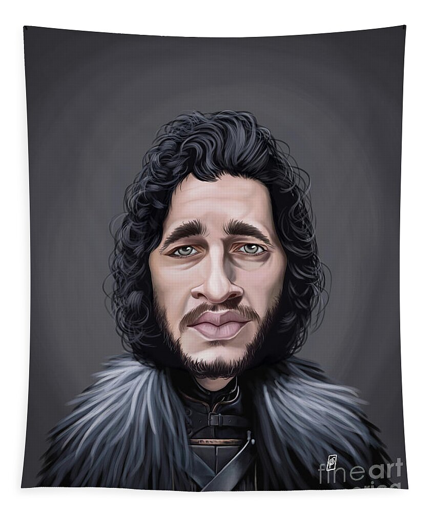 Illustration Tapestry featuring the digital art Celebrity Sunday - Kit Harington by Rob Snow