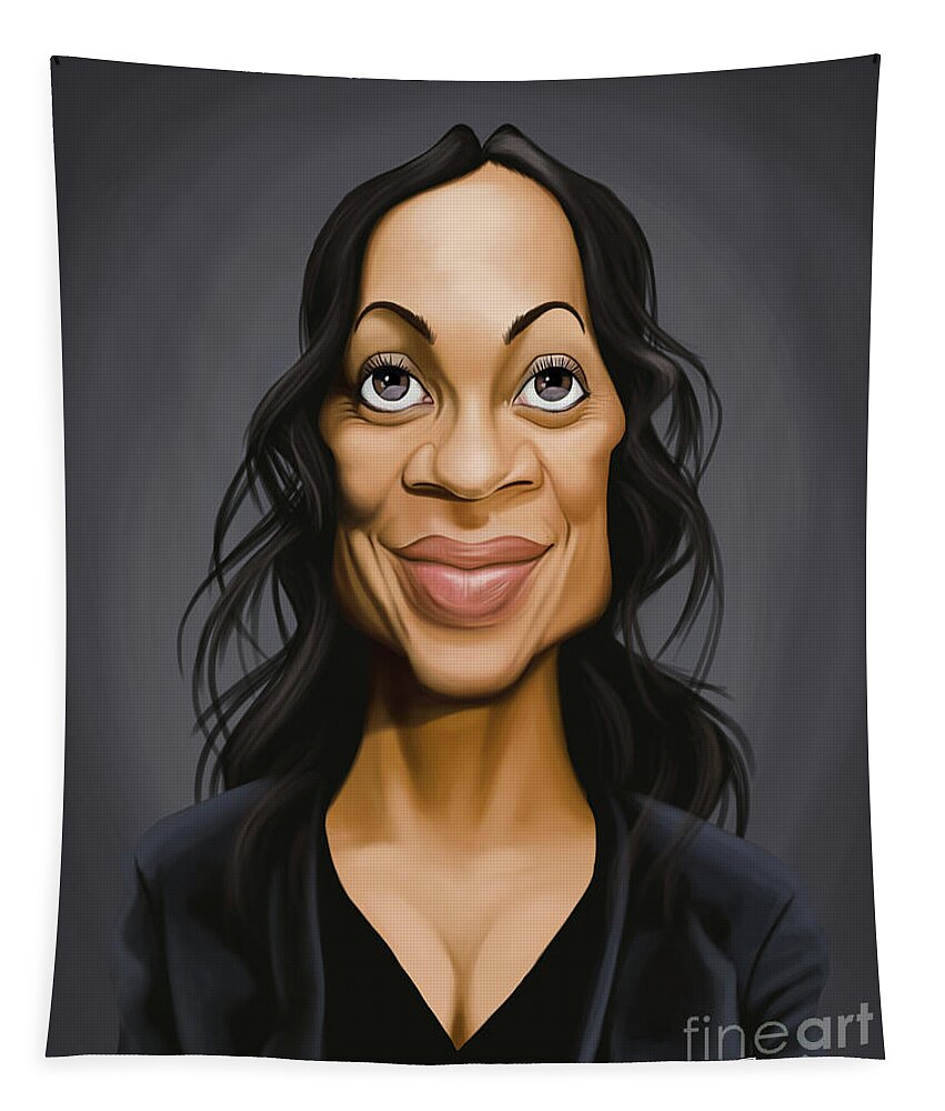 Illustration Tapestry featuring the digital art Celebrity Sunday - Rosario Dawson by Rob Snow