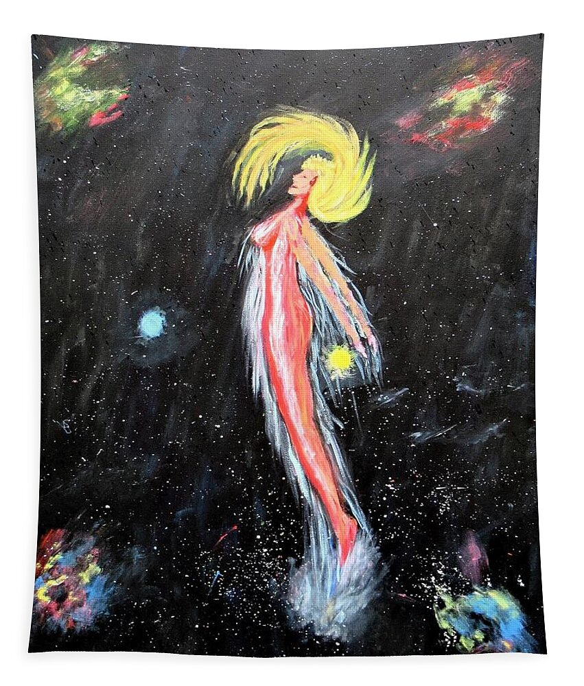 Abstract Tapestry featuring the painting Celestial Being by Gregory Dorosh