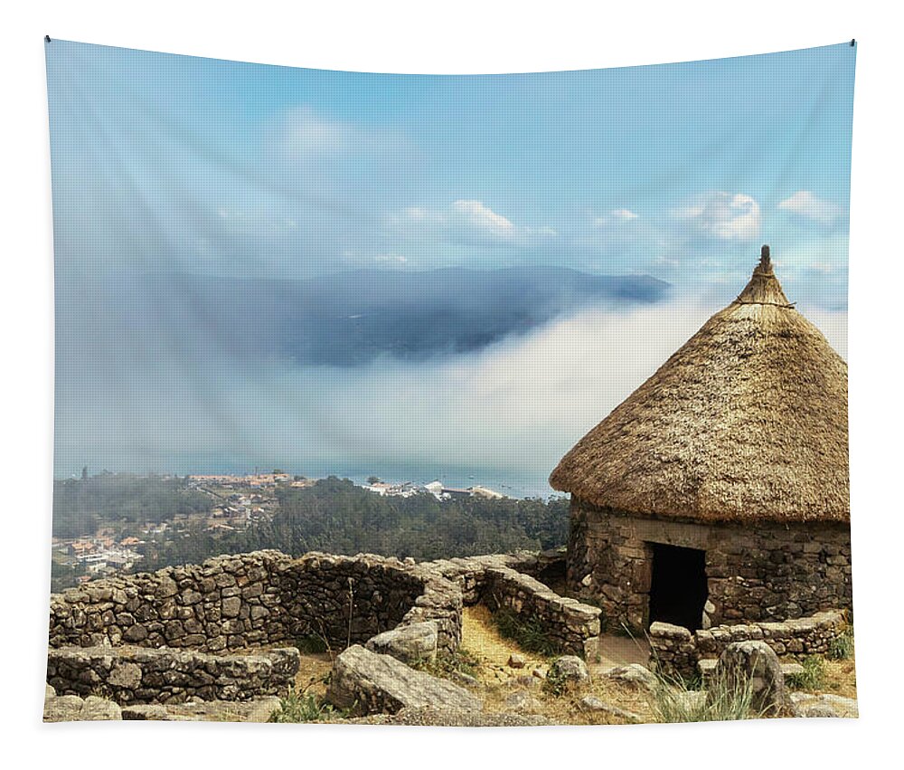 Castro De Santa Trega Tapestry featuring the photograph Celtic hut by Micah Offman