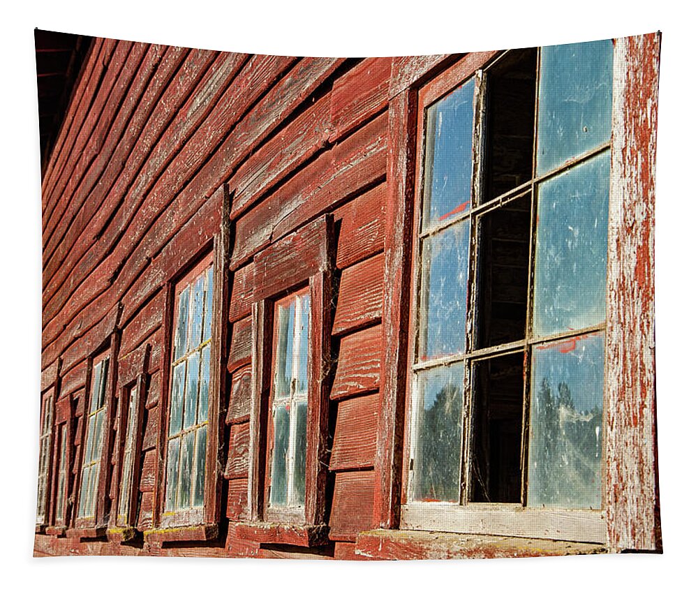Rust Tapestry featuring the photograph Remembering a Century Old Red Barn by Leslie Struxness