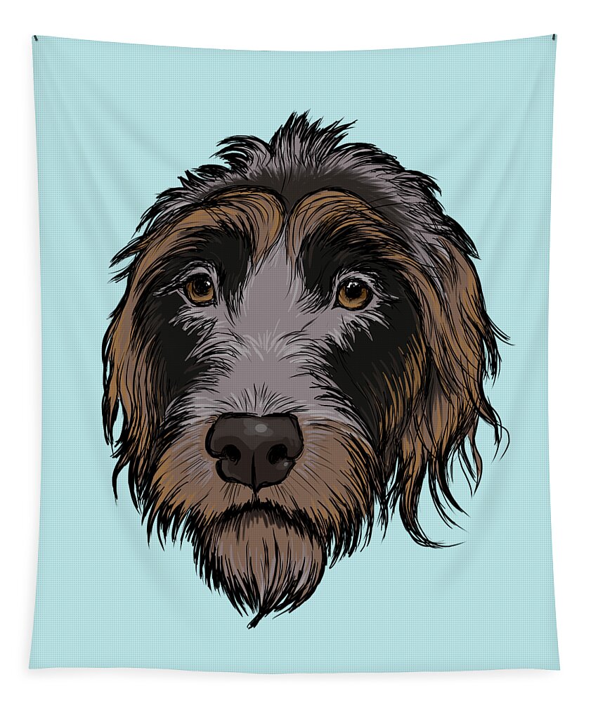 Bohemian Wirehaired Pointer Tapestry featuring the digital art Cesky Fousek by Jindra Noewi
