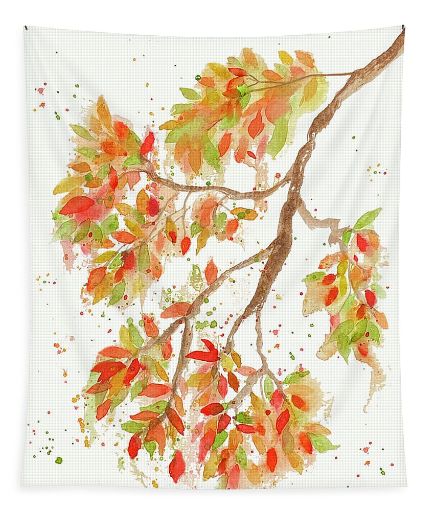Autumn Leaves Tapestry featuring the painting Changing Fall Leaves by Deborah League