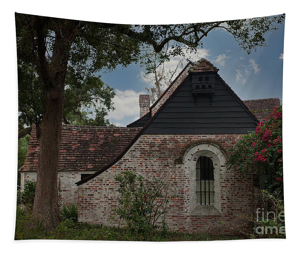 Home Tapestry featuring the photograph Charming Florida Brick Home by Dale Powell