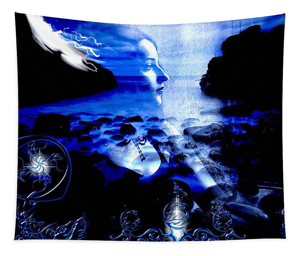 Blues Tapestry featuring the digital art Chasing The Blues by Michael Damiani