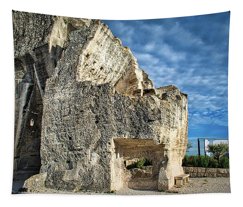 Rock Tapestry featuring the photograph Chateau des Baux by Portia Olaughlin