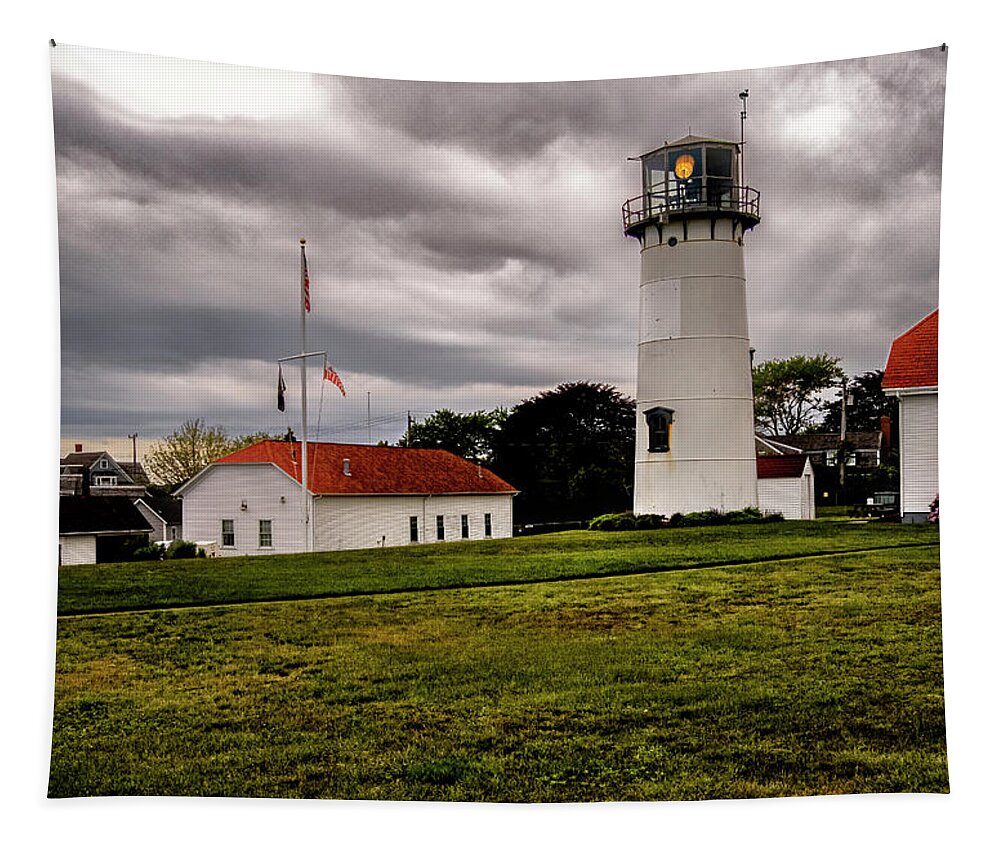 Orange Massachusetts Tapestry featuring the photograph Chatham Coast Guard Station by Tom Singleton