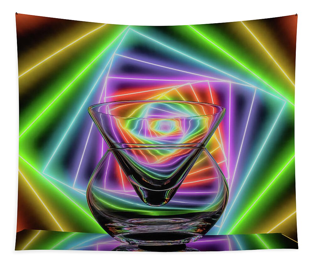 Refracting Glassware Tapestry featuring the photograph Cheers to the Season by Sylvia Goldkranz