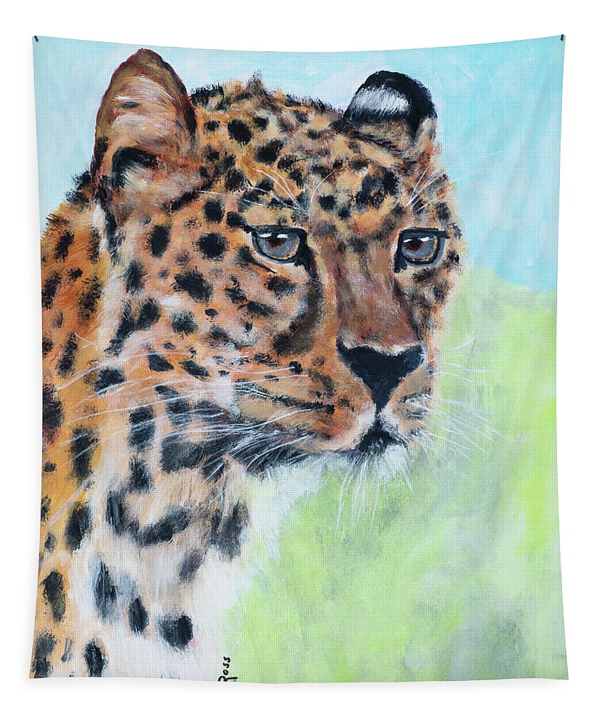 Cheetah Tapestry featuring the painting Cheetah by Mark Ross