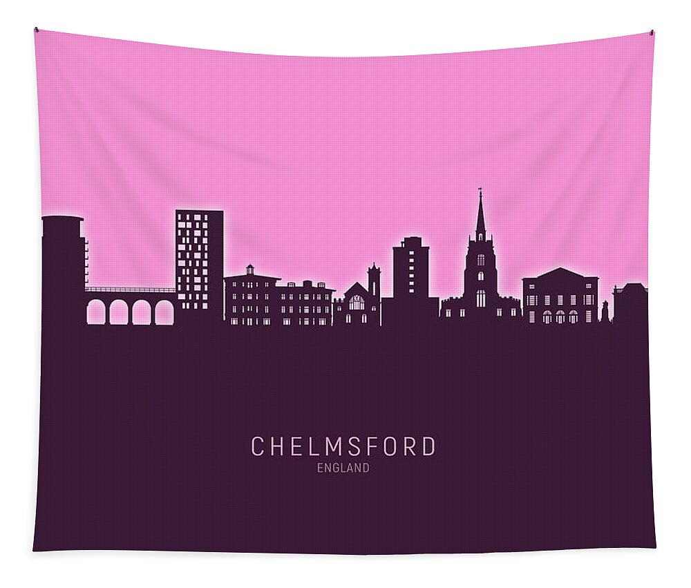 Chelmsford Tapestry featuring the digital art Chelmsford England Skyline #56 by Michael Tompsett