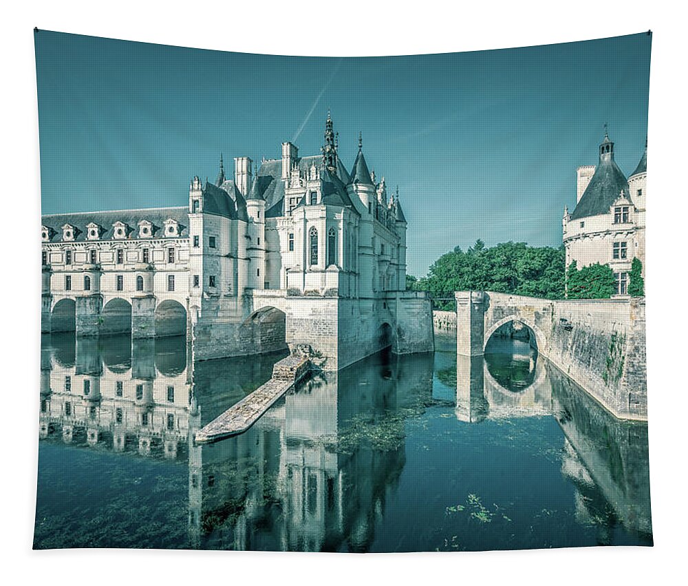 Horizontal Tapestry featuring the photograph Chenonceau Castle in France by Benoit Bruchez