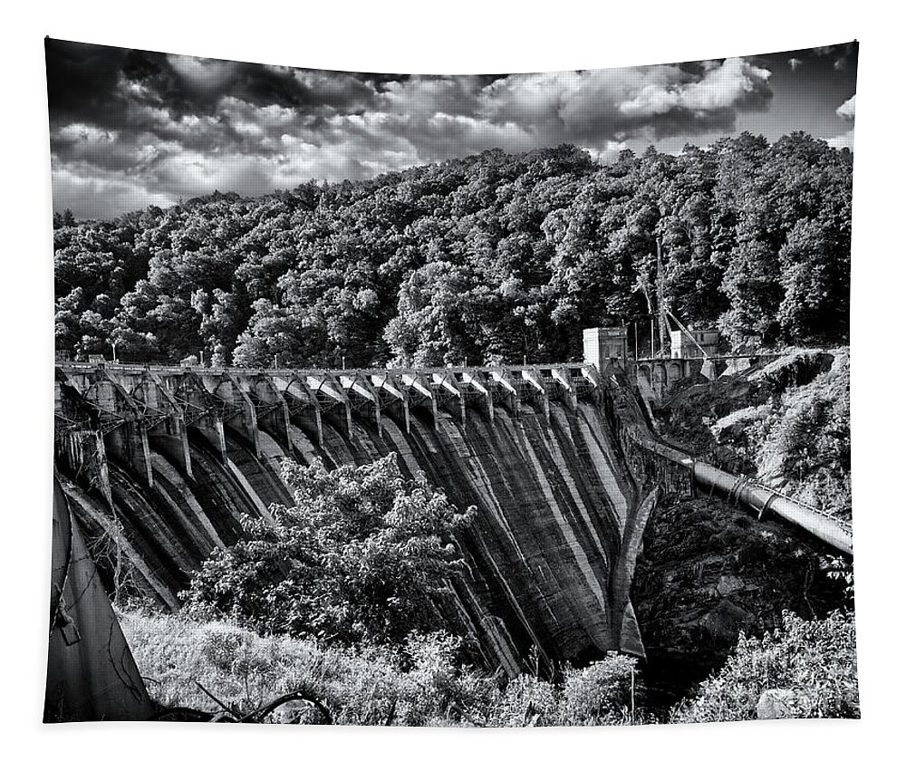 North Carolina Tapestry featuring the photograph Cheoah River Dam 2 by Phil Perkins