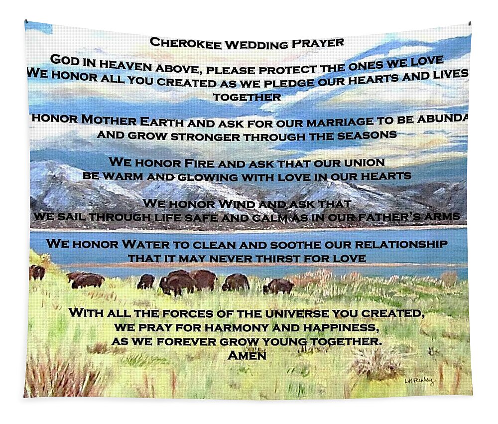 Prayer Tapestry featuring the digital art Cherokee Wedding Prayer by Linda Feinberg