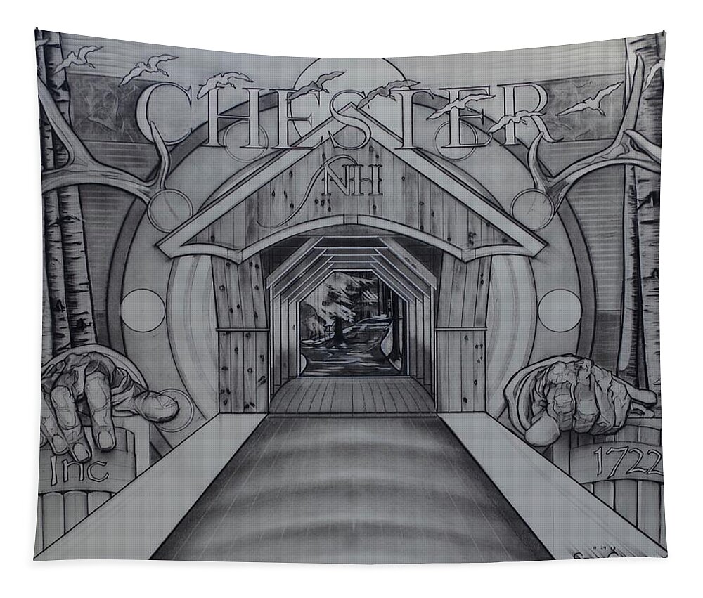 Realism Tapestry featuring the drawing Chester N H by Sean Connolly