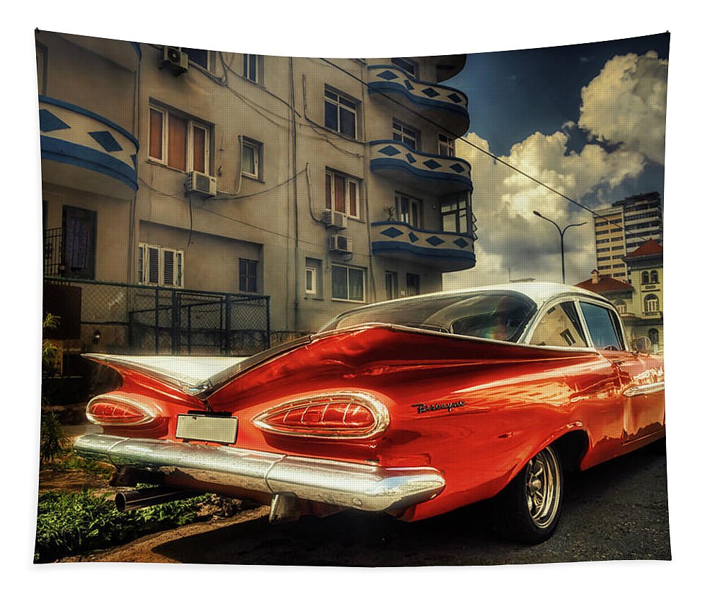 Chevy Tapestry featuring the photograph Chevrolet Biscayne by Micah Offman