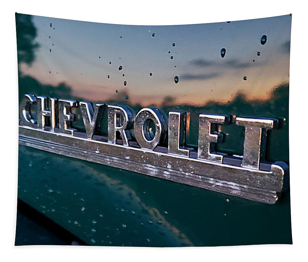 Chevy Tapestry featuring the photograph Chevy Sunset Reflection by Alexis King-Glandon