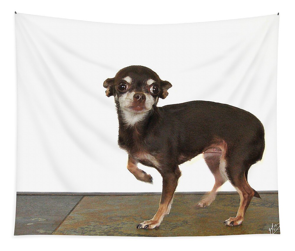 Chihuahua Tapestry featuring the painting Chi-Chi by Mark Baranowski