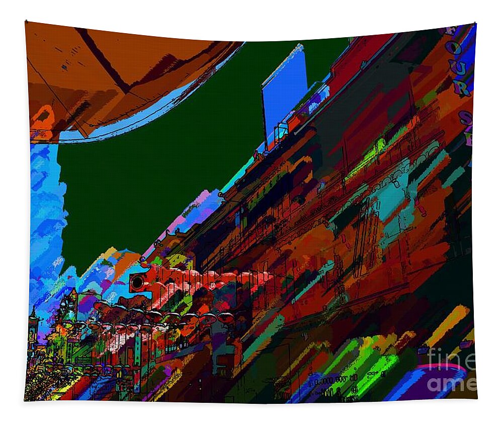 Chinatown Tapestry featuring the photograph Chinatown Street Abstract by Katherine Erickson