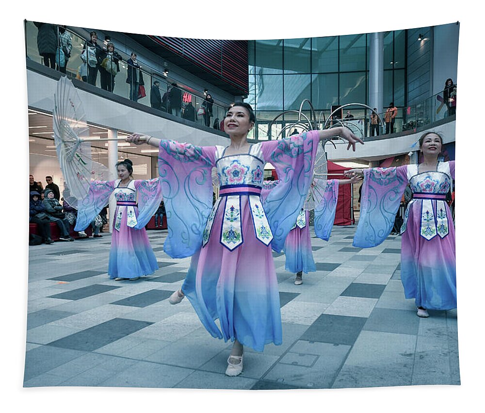 Dance Tapestry featuring the photograph Chinese New Year Dance by Andrew Lalchan