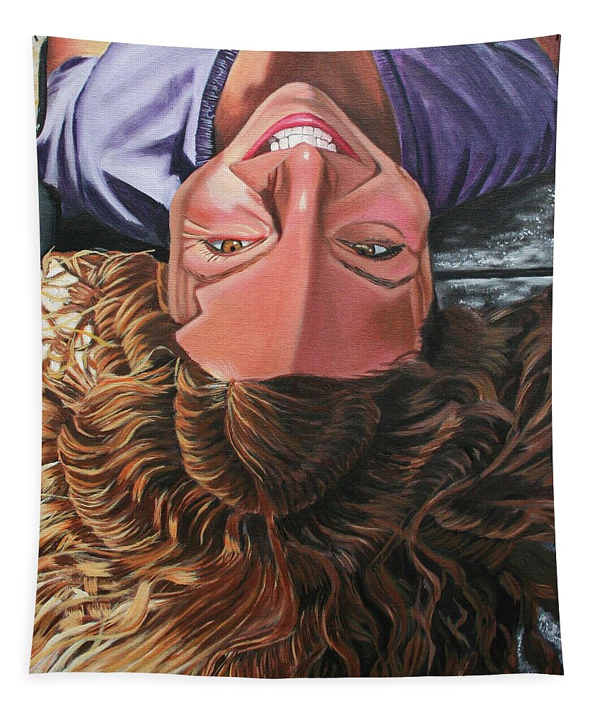Portrait Tapestry featuring the painting Chloe by Mackenna Swann