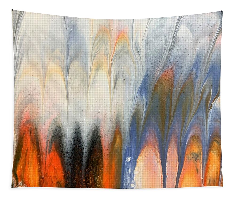 Abstract Tapestry featuring the painting Choir Sings by Soraya Silvestri