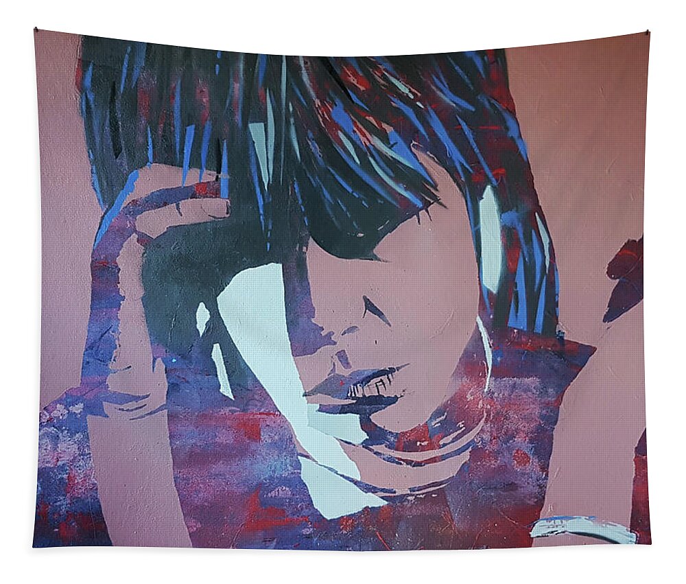 Chrissie Hynde Art Tapestry featuring the painting Chrissie Hynde by Paul Lovering