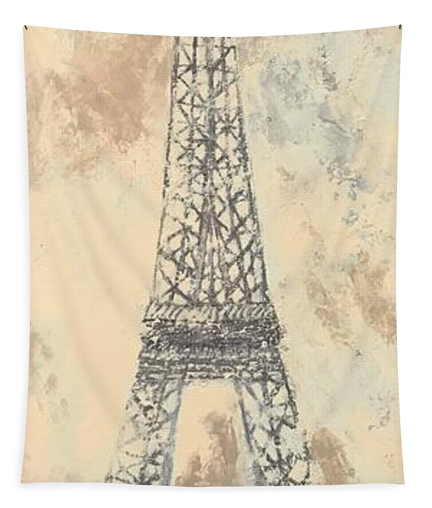 Eiffel Tower Tapestry featuring the painting Christian's Paris by Torrie Smiley