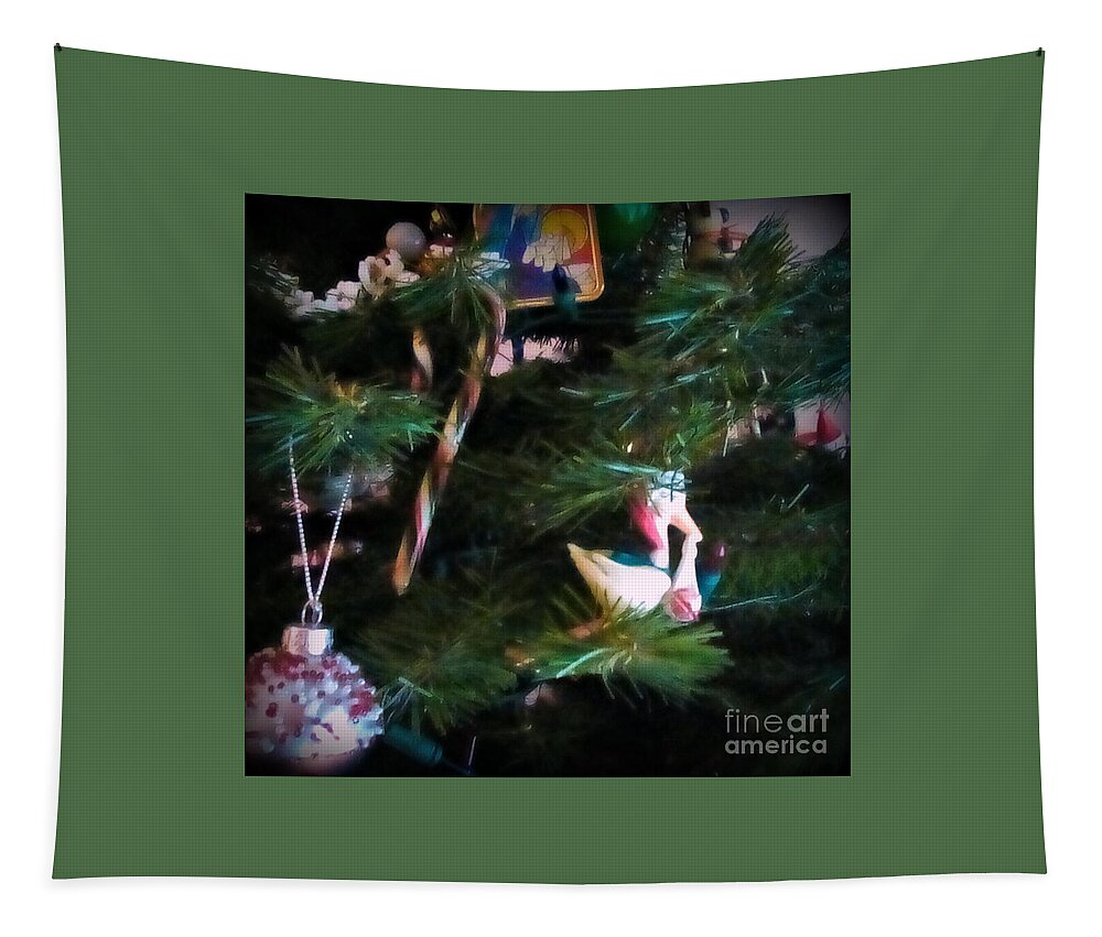 Holiday Tapestry featuring the photograph Christmas Ornaments Square by Frank J Casella