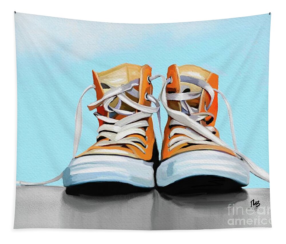 Tammy Lee Tapestry featuring the painting Chucks by Tammy Lee Bradley