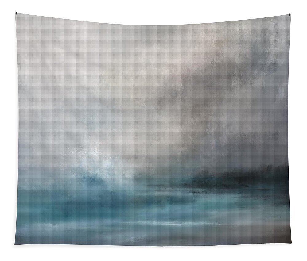 Ocean Tapestry featuring the painting Churning Sea by Jai Johnson