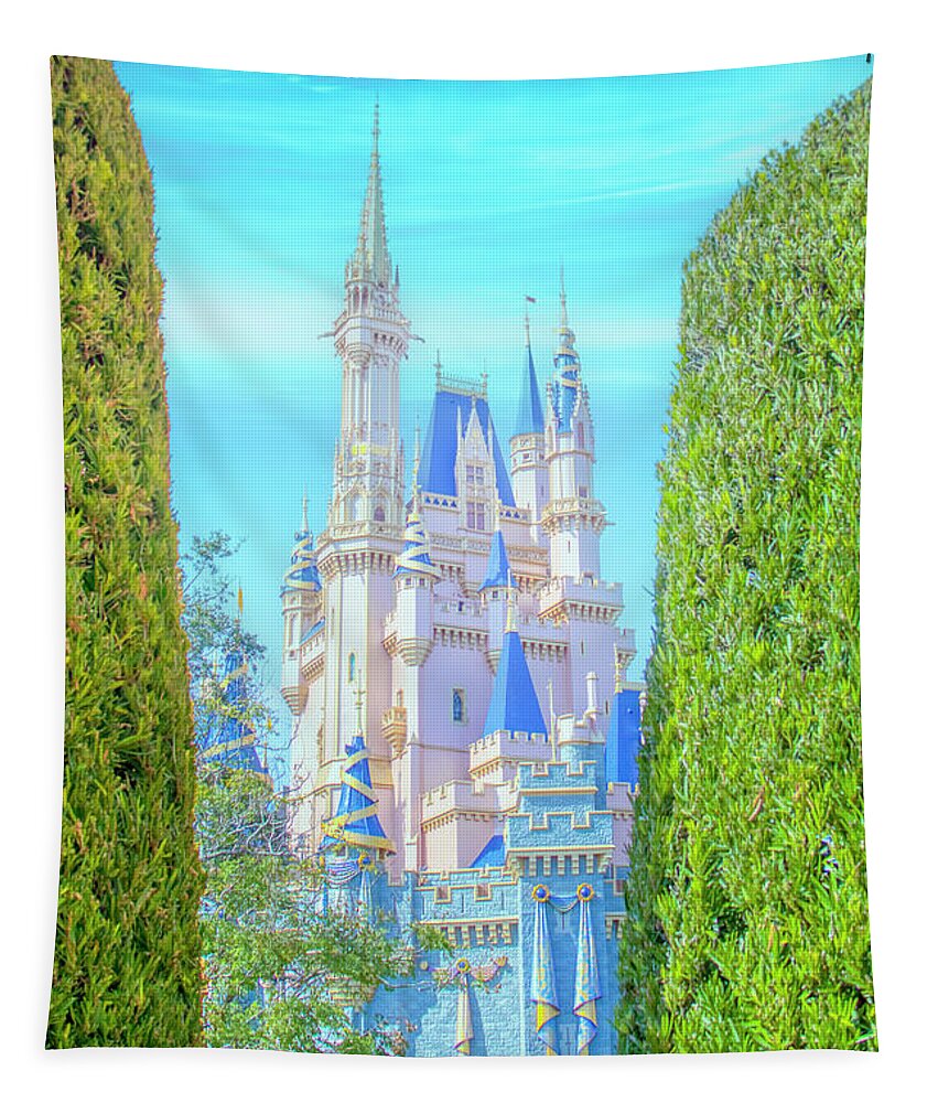 Magic Kingdom Tapestry featuring the photograph Cinderella Castle Revealed by Mark Andrew Thomas