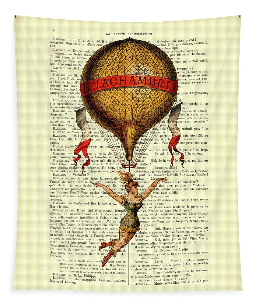 Circus Tapestry featuring the mixed media Circus Lady by Madame Memento