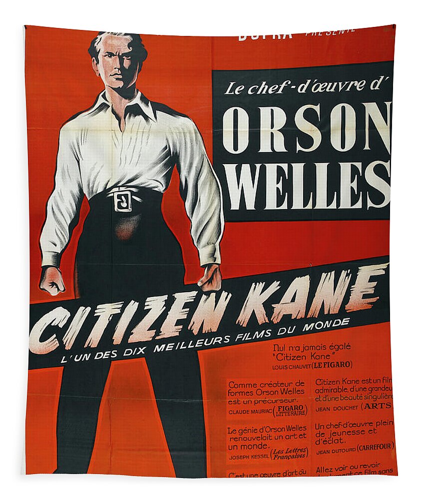 Citizen Tapestry featuring the mixed media ''Citizen Kane'' 5, with Orson Welles, 1941 #1 by Movie World Posters