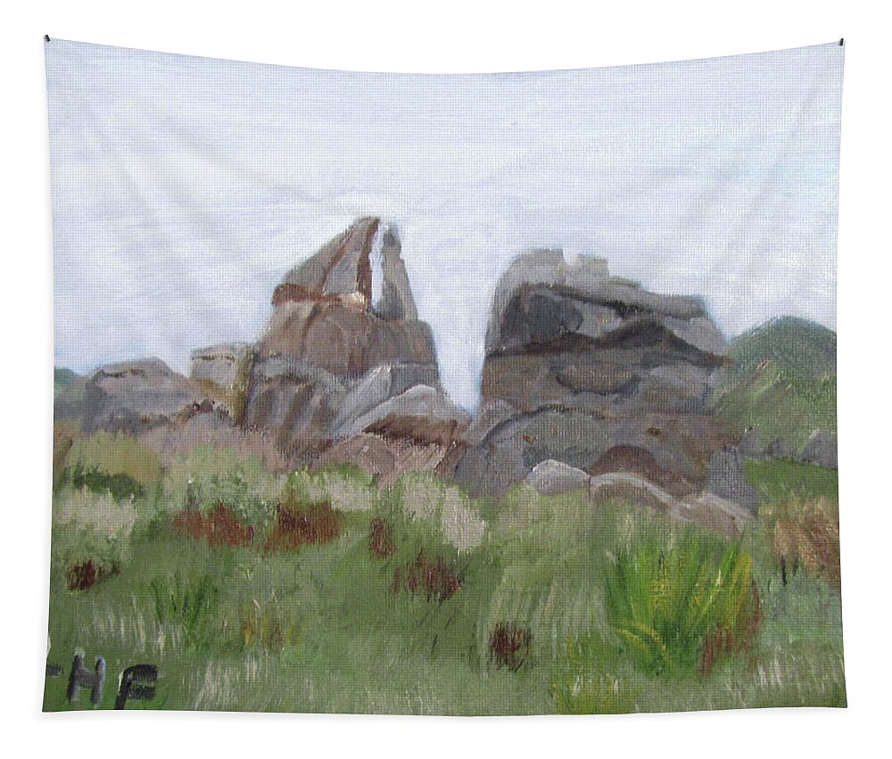 Idaho Tapestry featuring the painting City of Rocks by Linda Feinberg
