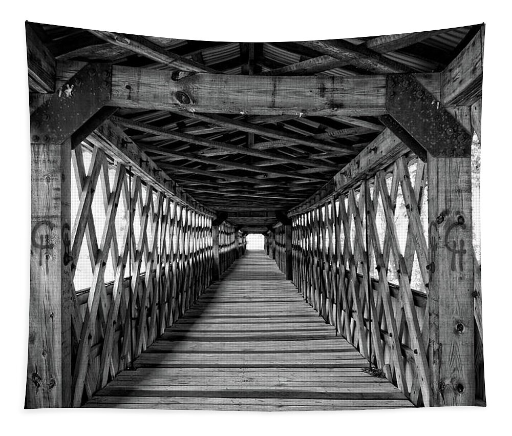 Covered Bridge Tapestry featuring the photograph Clarkson Covered Bridge by George Taylor