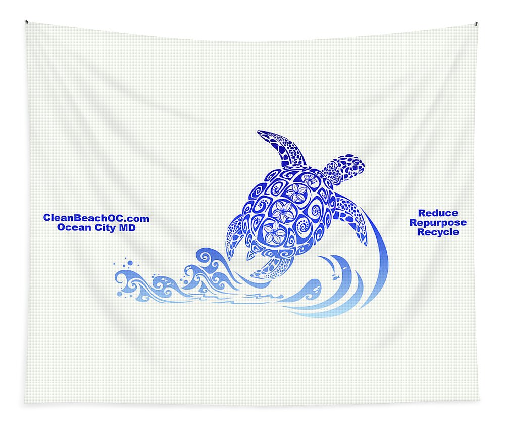 Cleanbeachoc Tapestry featuring the photograph CleanBeachOC Blue by Robert Banach