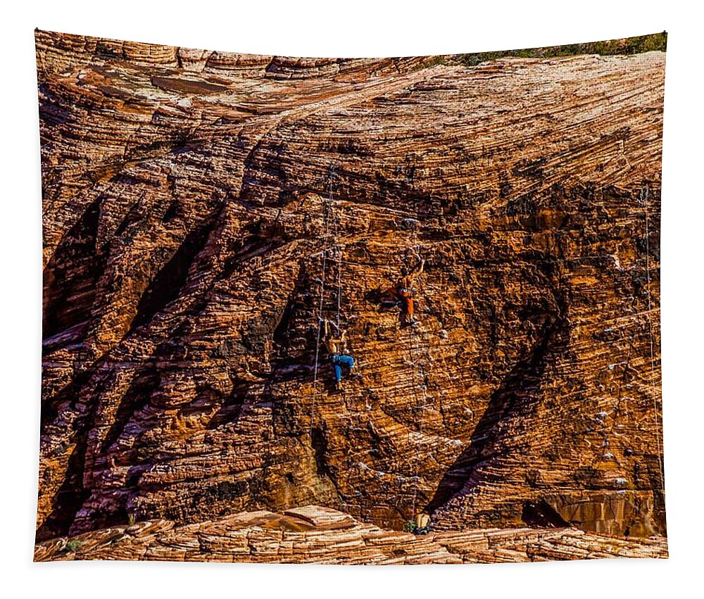  Tapestry featuring the photograph Climbing Dudes by Rodney Lee Williams
