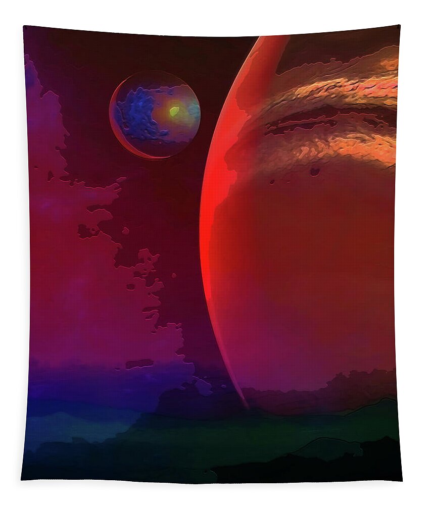 Space Tapestry featuring the digital art Close Proximity by Don White Artdreamer