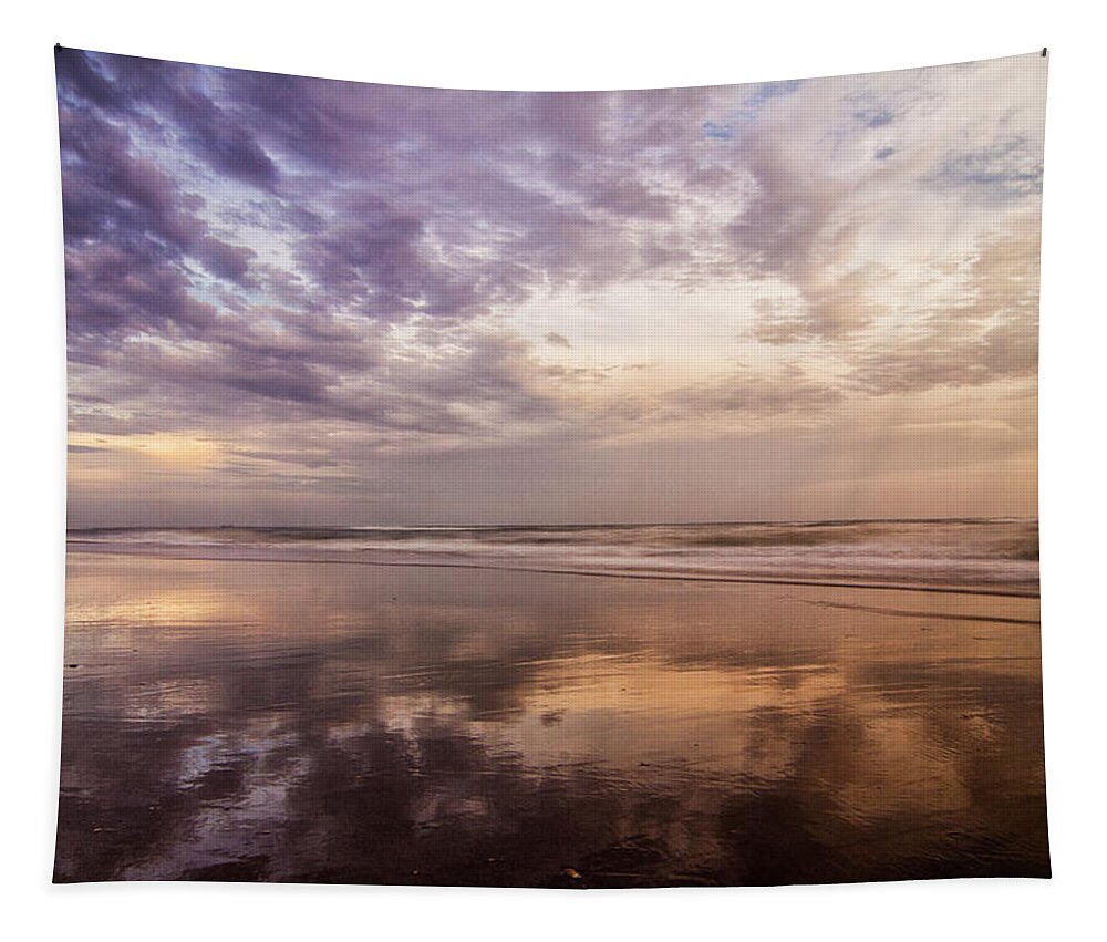 Beach Tapestry featuring the photograph Cloud Reflections on Atlantic Beach by Bob Decker