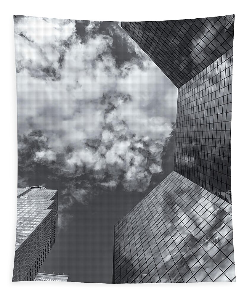 Alberta Tapestry featuring the photograph Clouds Bw by Jonathan Nguyen