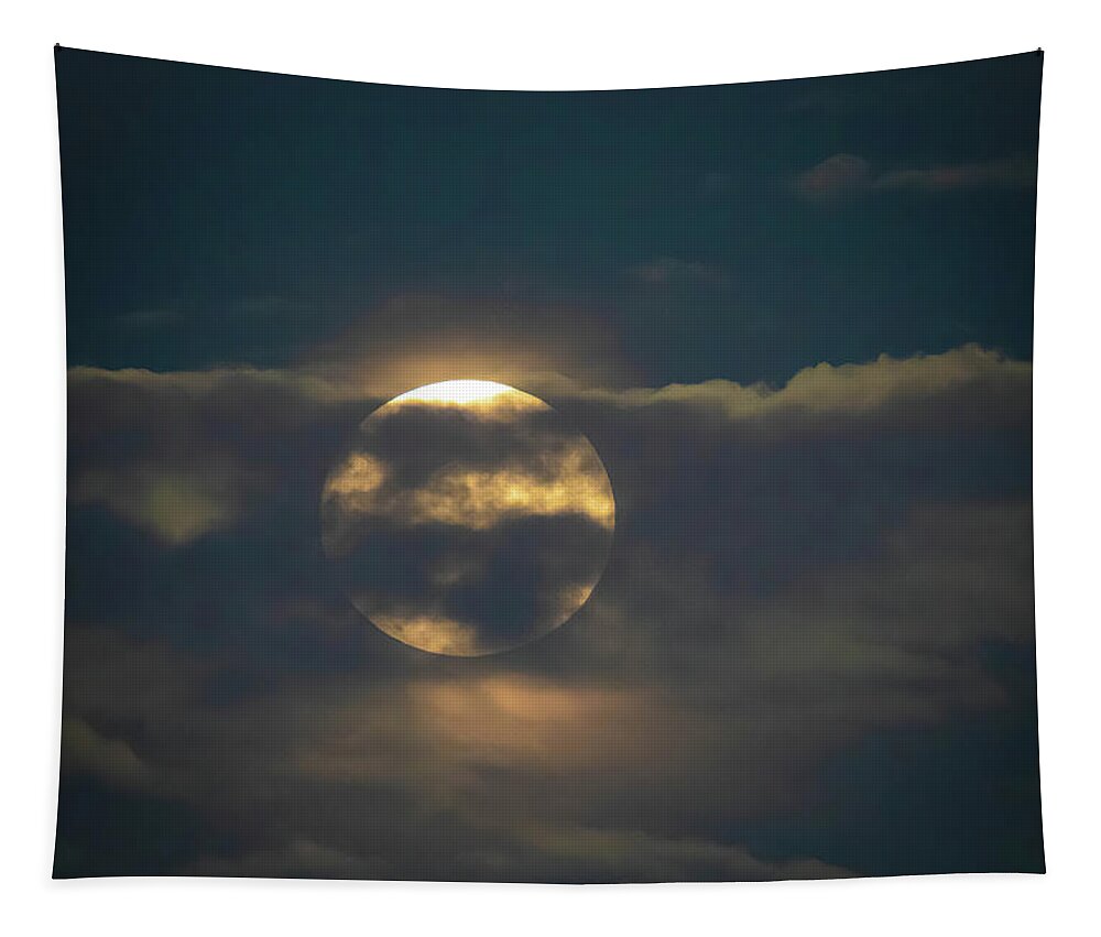 Moon Tapestry featuring the photograph Clouds Hiding the Moon by Pam Rendall